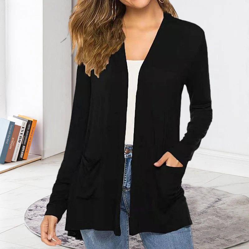 Women's Casual Lightweight Open Front Long Sleeve Cardigans - Image 11