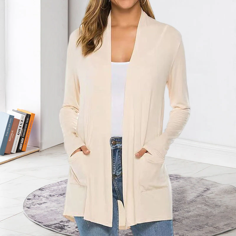 Women's Casual Lightweight Open Front Long Sleeve Cardigans - Image 13