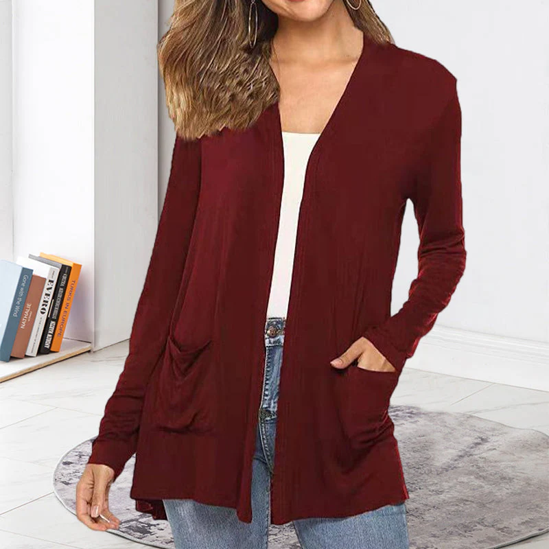 Women's Casual Lightweight Open Front Long Sleeve Cardigans - Image 15