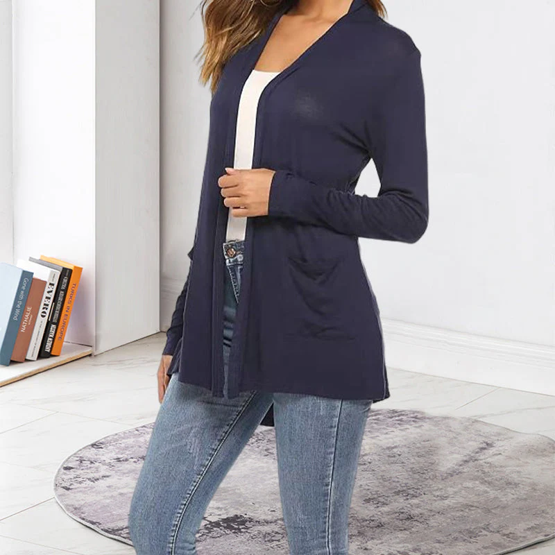 Women's Casual Lightweight Open Front Long Sleeve Cardigans - Image 18