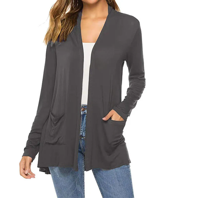 Women's Casual Lightweight Open Front Long Sleeve Cardigans - Image 5