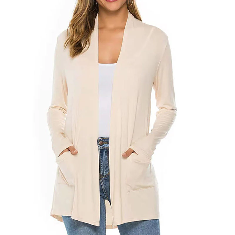 Women's Casual Lightweight Open Front Long Sleeve Cardigans - Image 6