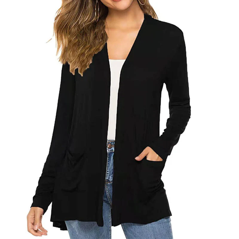 Women's Casual Lightweight Open Front Long Sleeve Cardigans - Image 8