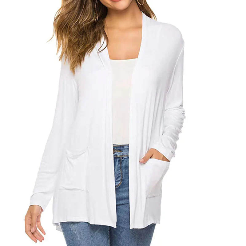 Women's Casual Lightweight Open Front Long Sleeve Cardigans - Image 9