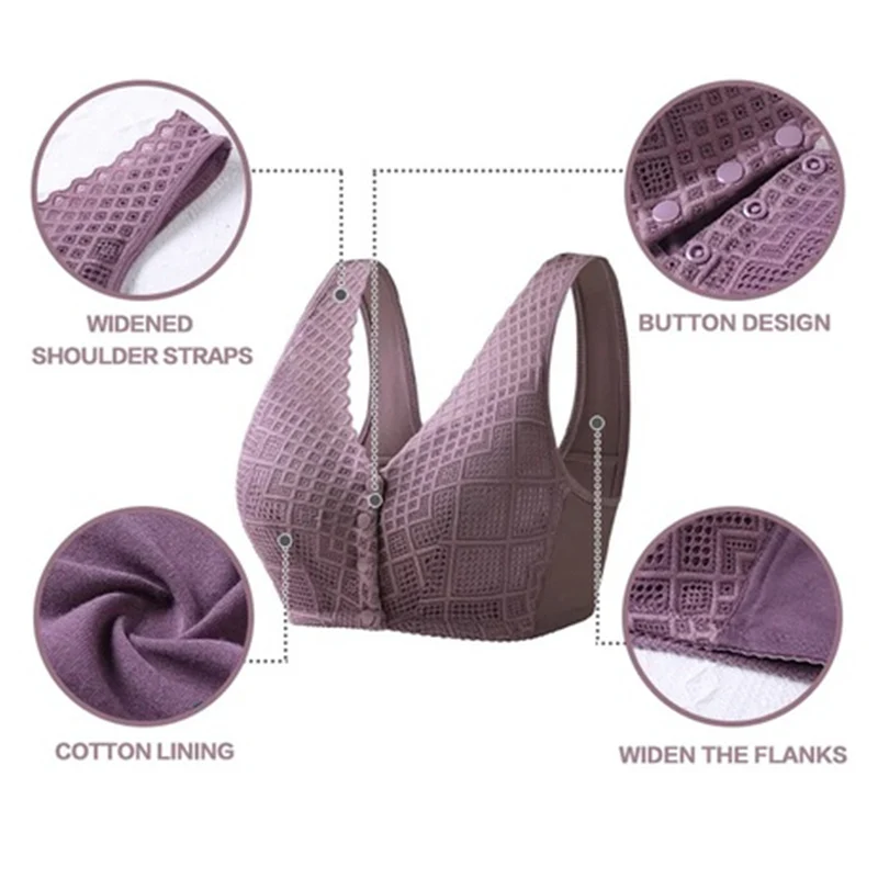 Women's Cotton Front Buckle Bra - Image 6