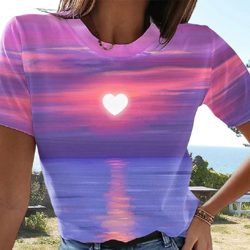 Women's Heart 3D Printed T-shirt - Image 6