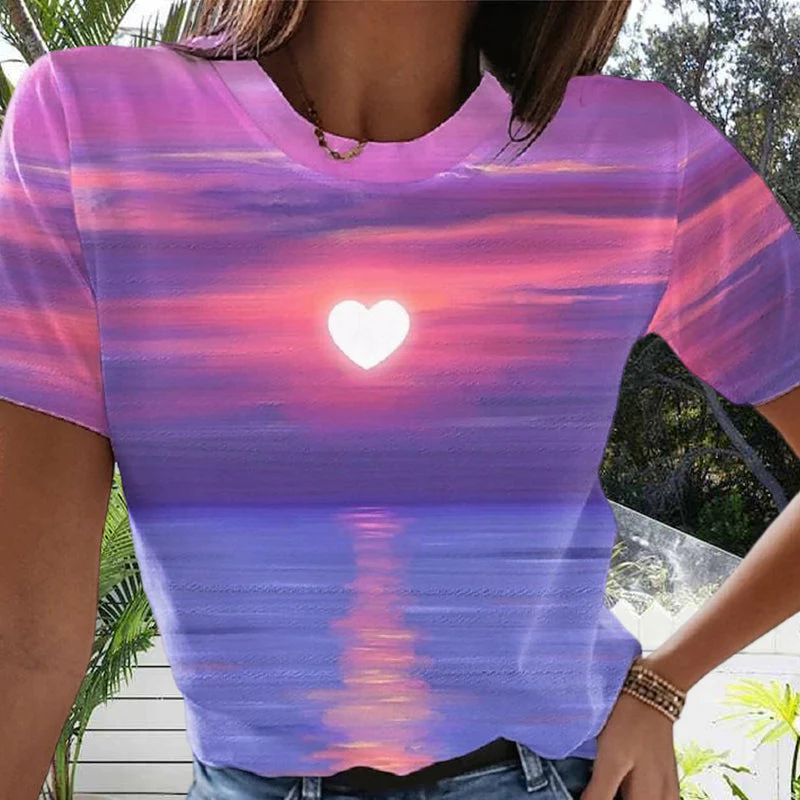 Women's Heart 3D Printed T-shirt - Image 7