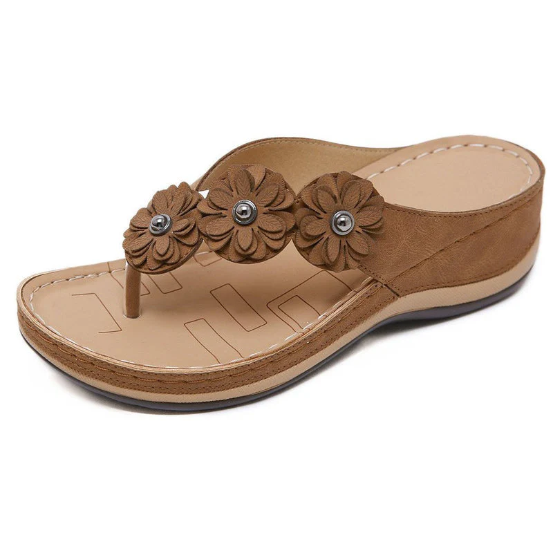 Women's Lightweight Flowers Clip Toe Sandals - Image 12