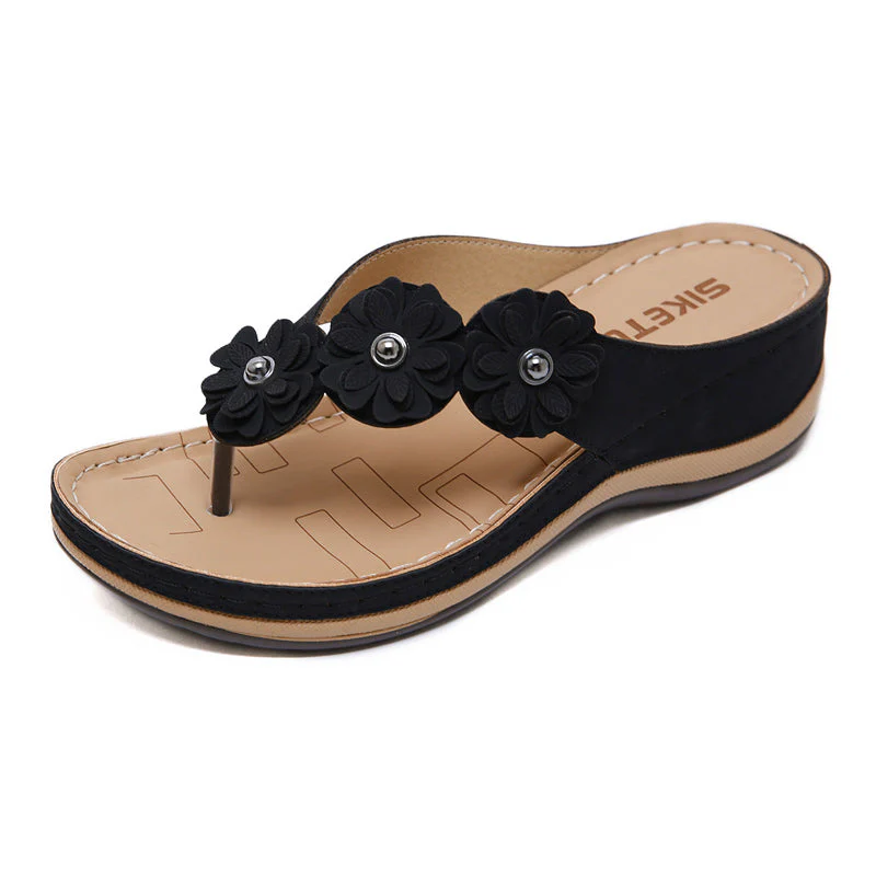 Women's Lightweight Flowers Clip Toe Sandals - Image 13