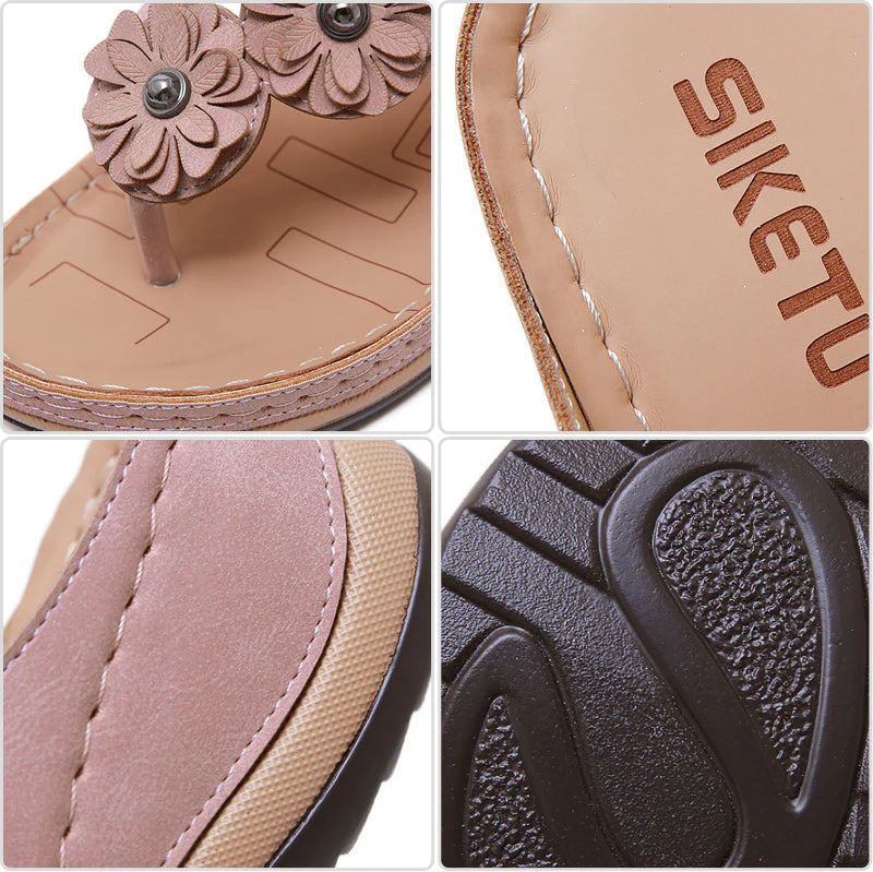 Women's Lightweight Flowers Clip Toe Sandals - Image 3
