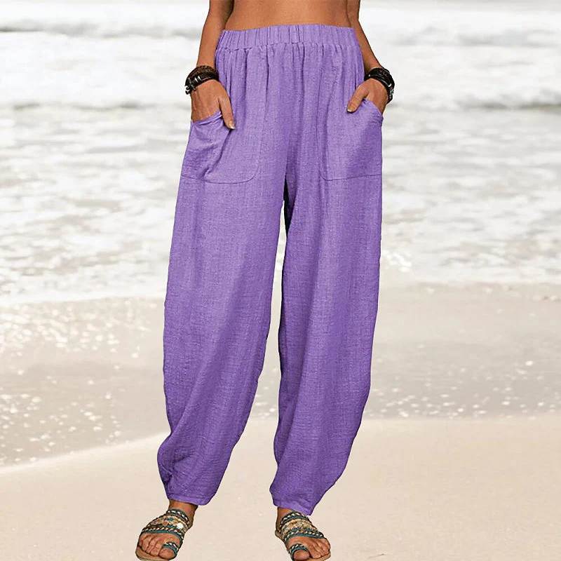 Women's Loose Cotton And Linen Casual Pants - Image 20