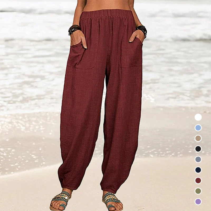 Women's Loose Cotton And Linen Casual Pants - Image 25