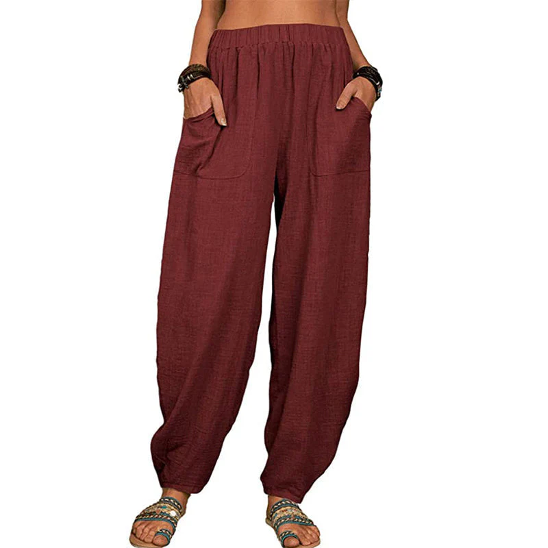 Women's Loose Cotton And Linen Casual Pants - Image 30