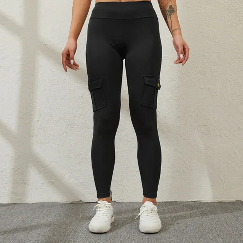 Women's Pocket Sexy Stretch Leggings Fitness Track Pants - Image 10