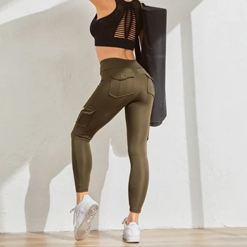Women's Pocket Sexy Stretch Leggings Fitness Track Pants - Image 3