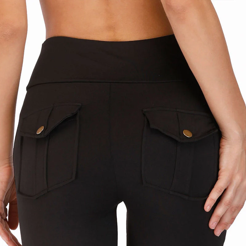 Women's Pocket Sexy Stretch Leggings Fitness Track Pants - Image 6