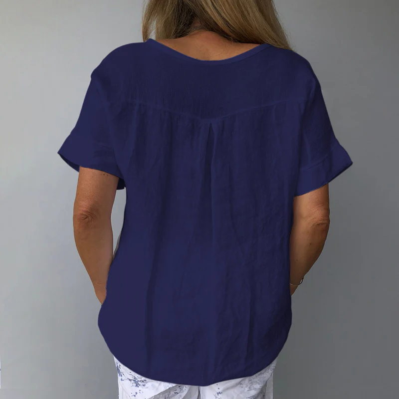 Women's Pure Color Casual Cotton Shirt - Image 5
