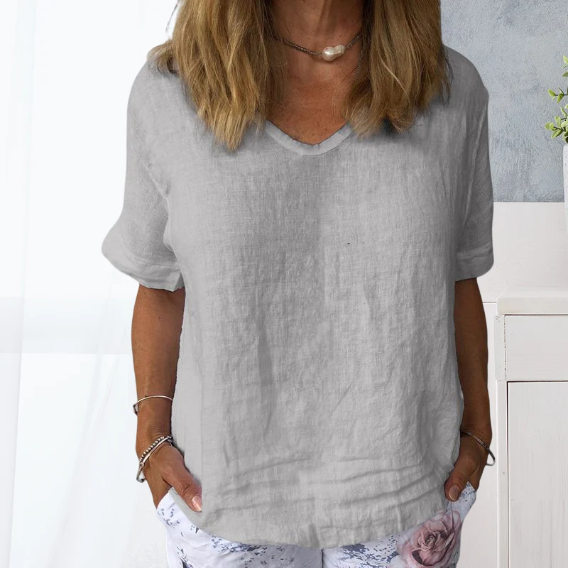 Women's Pure Color Casual Cotton Shirt - Image 6