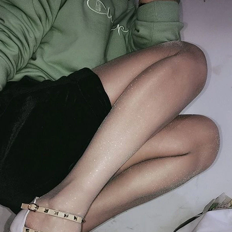 Women's Shining Pearlescent Silk Stockings - Image 8