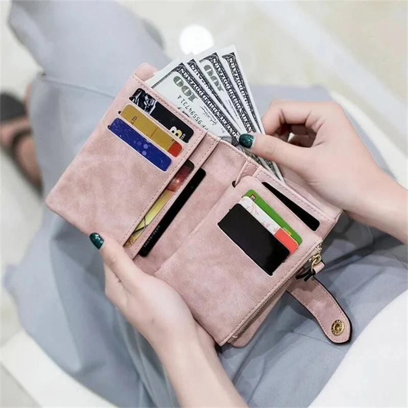 Women's Small Trifold Leather Wallet - Image 2