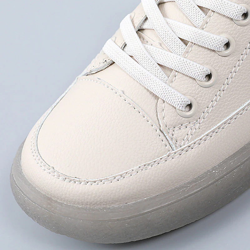 Women's Soft Leather Casual Shoes With Elastic Laces - Image 11