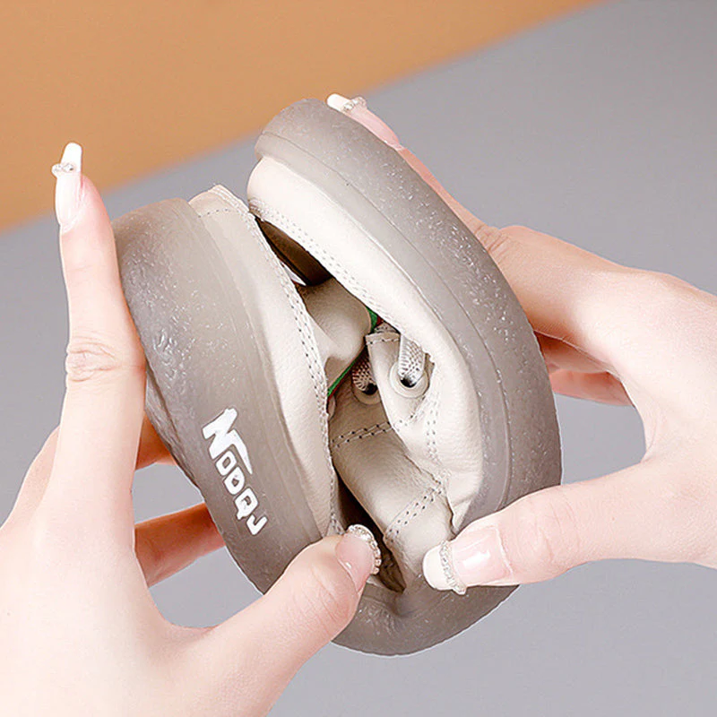 Women's Soft Leather Casual Shoes With Elastic Laces - Image 5