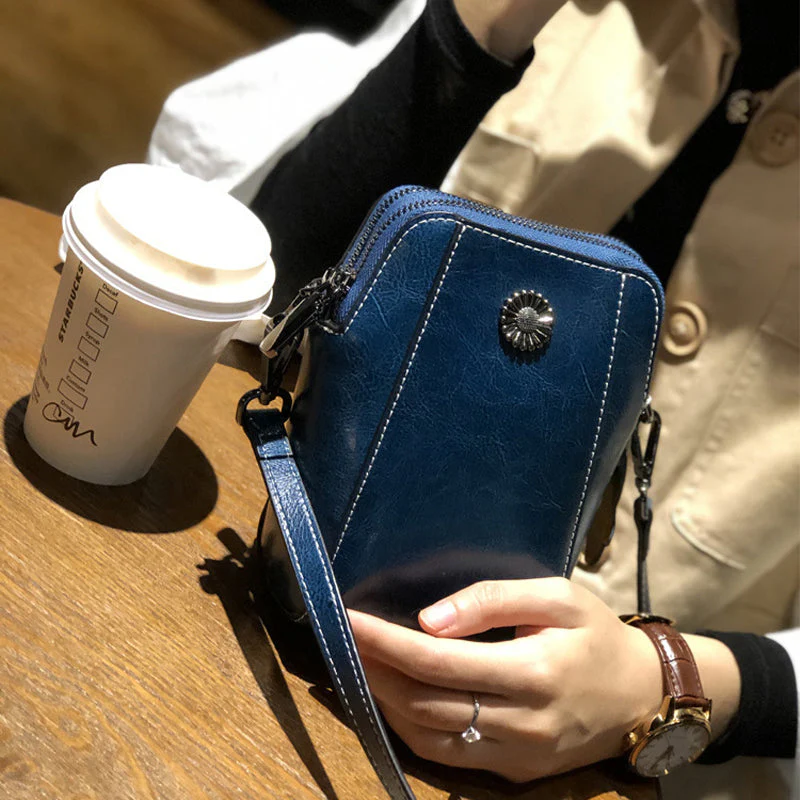 Women's Soft Leather Mobile Phone Bag - Image 11