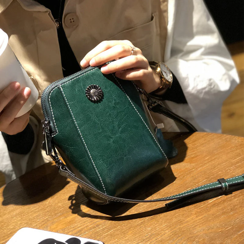 Women's Soft Leather Mobile Phone Bag - Image 7