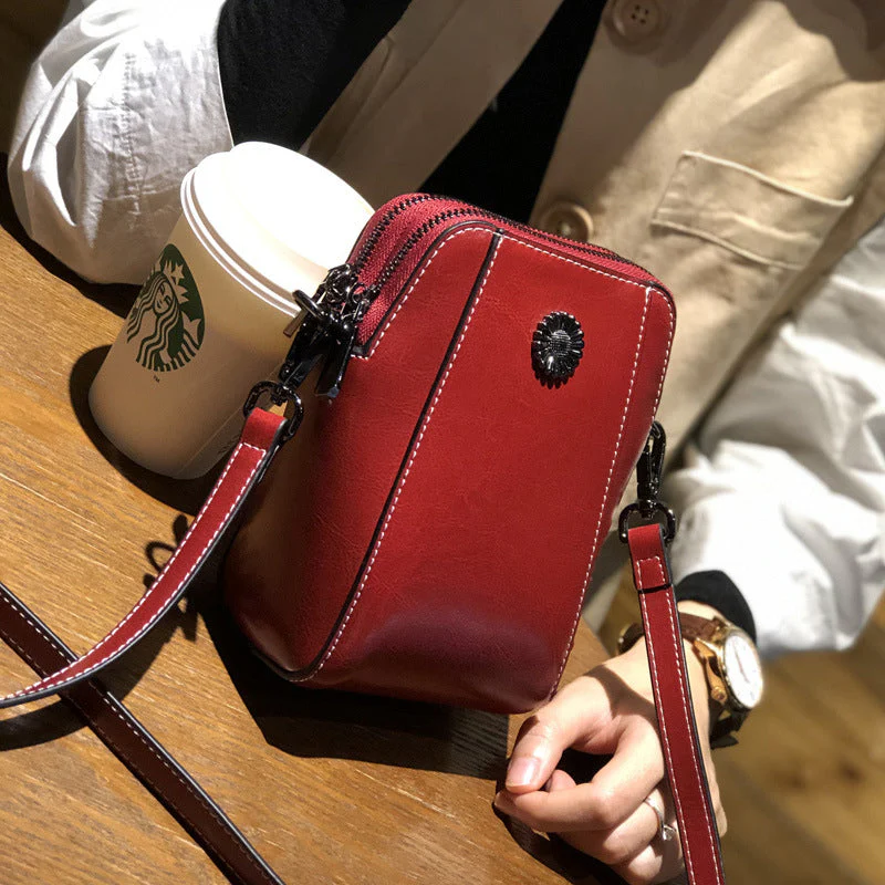 Women's Soft Leather Mobile Phone Bag - Image 8