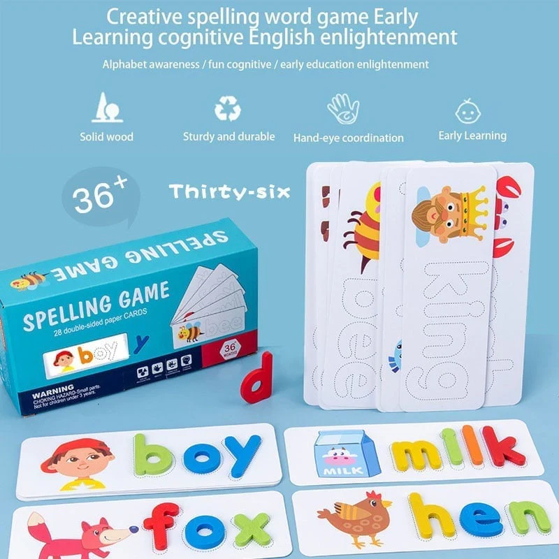 Wooden Alphabet Spelling Game for Kids - Image 9