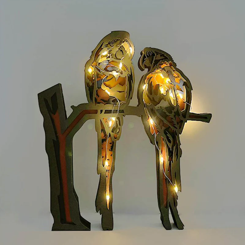 Wooden Carved Animal Ornaments (With Lights) - Image 4