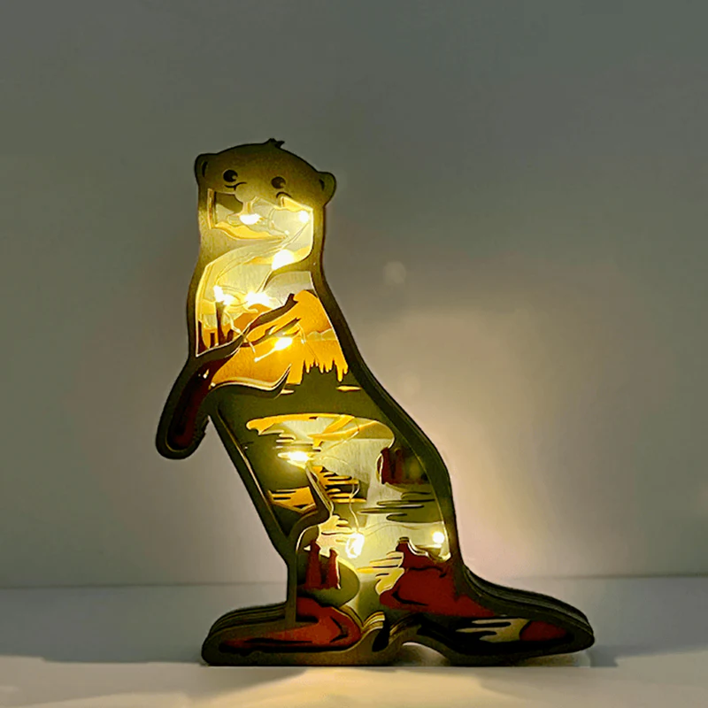 Wooden Carved Animal Ornaments (With Lights) - Image 6