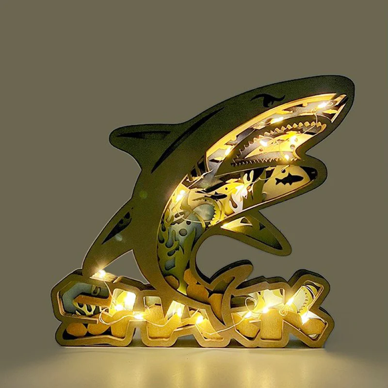 Wooden Carved Animal Ornaments (With Lights) - Image 8