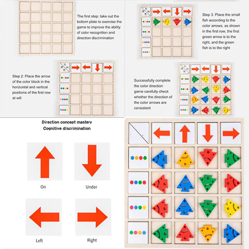 Wooden Table Color Direction Game For Kids - Image 5