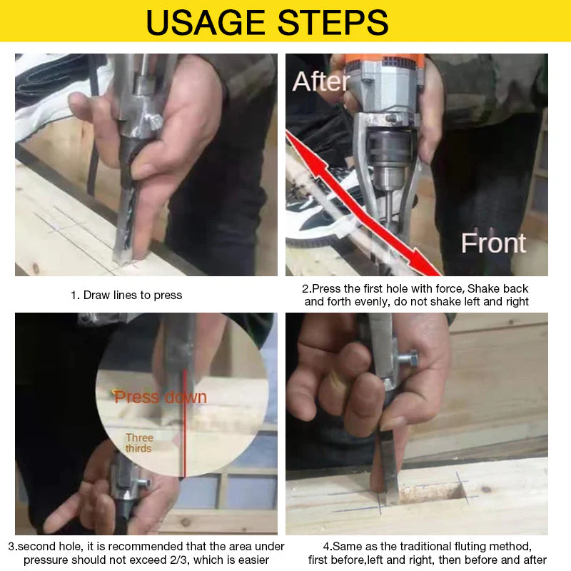 Woodworking Square Hole Drill Bits Adapter Bracket - Image 5